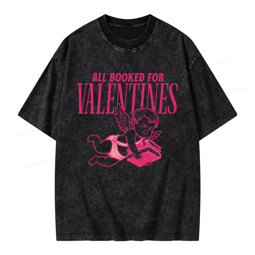 Pagewings All Booked For Valentine's Day Unisex Washed T-shirt