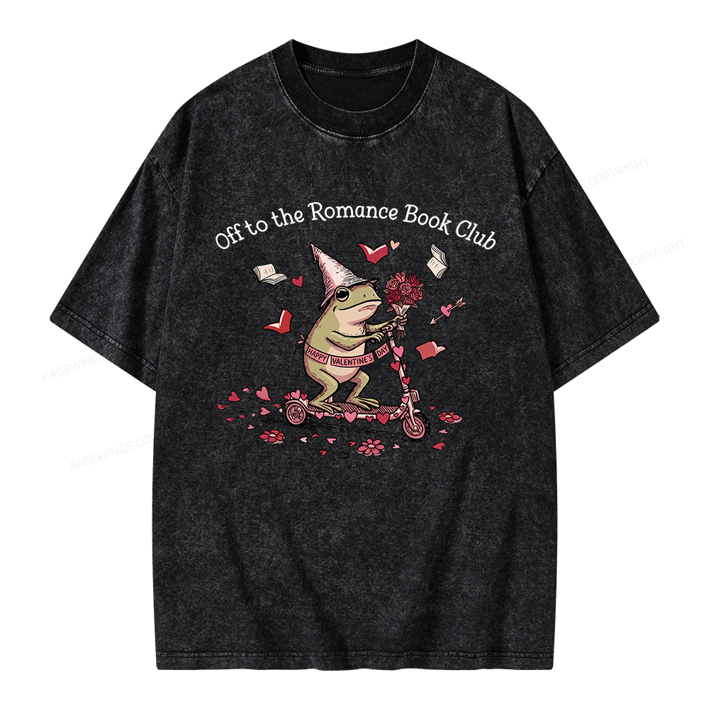 Pagewings Off to the Romance Book Club Unisex Washed T-shirt