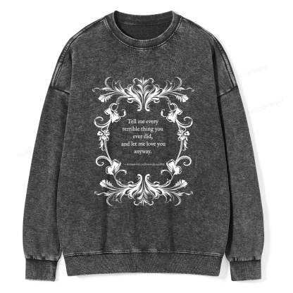 Pagewings Love Quote Unisex Washed Sweatshirt