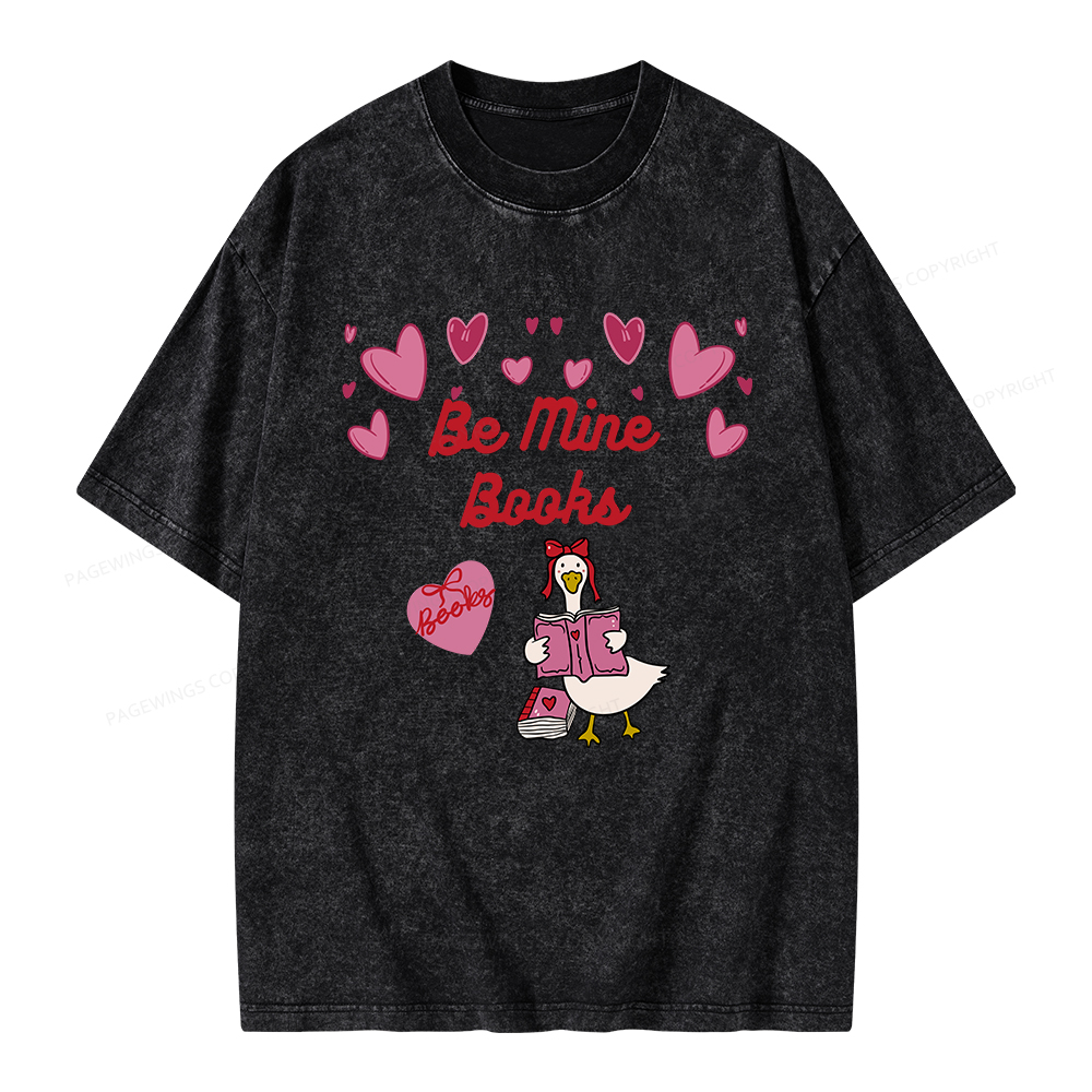 Pagewings Be Mine Books Unisex Washed T-shirt