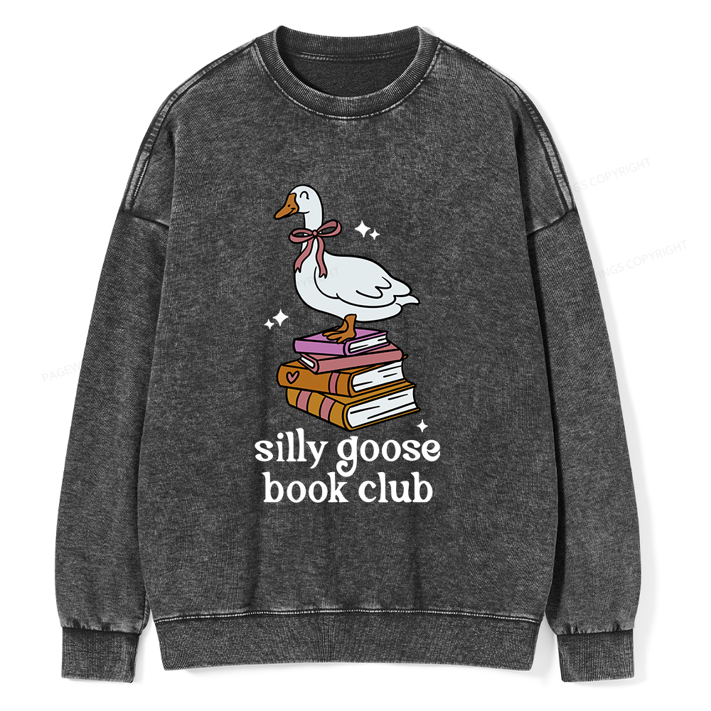 Pagewings Silly Goose Book Club Unisex Washed Sweatshirt