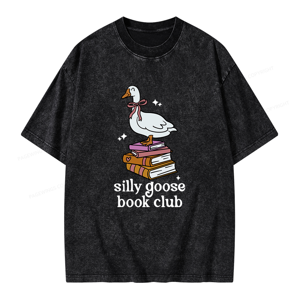 Pagewings Silly Goose Book Club Unisex Washed T-shirt