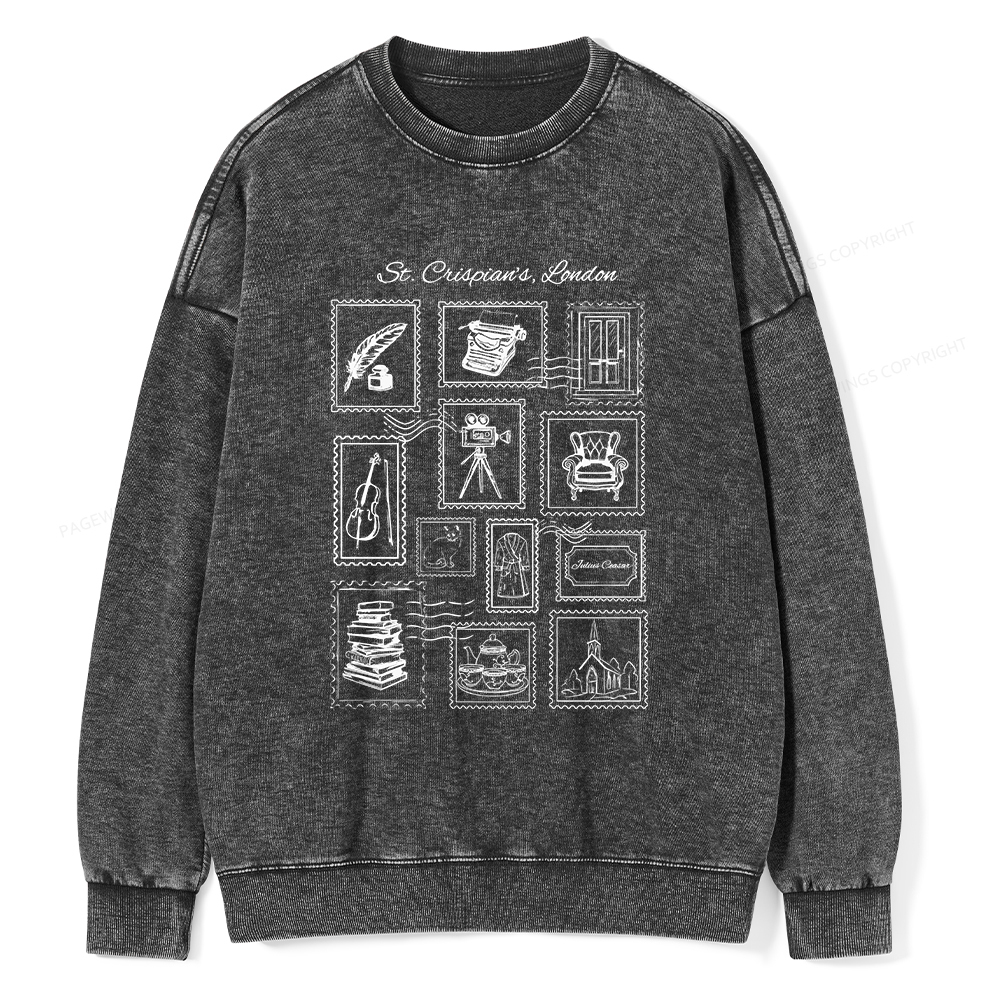 Pagewings Crispian's Stamp Unisex Washed Sweatshirt