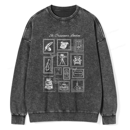 Pagewings Crispian's Stamp Unisex Washed Sweatshirt