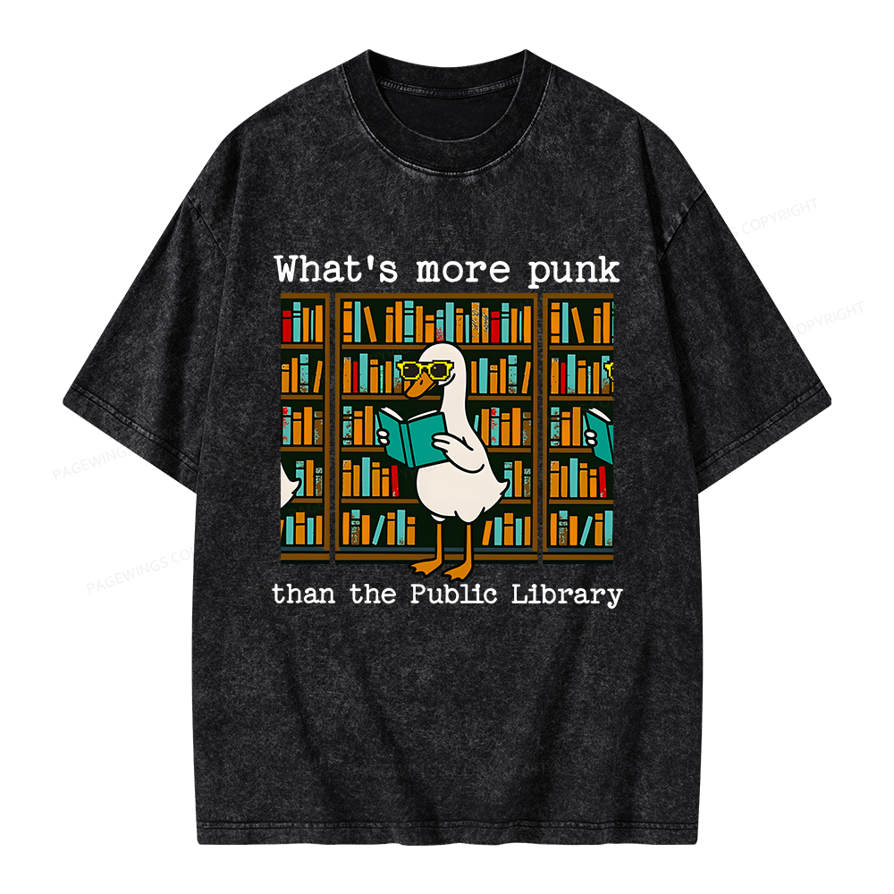 Pagewings What’s More Punk Than the Public Library Unisex Washed T-shirt