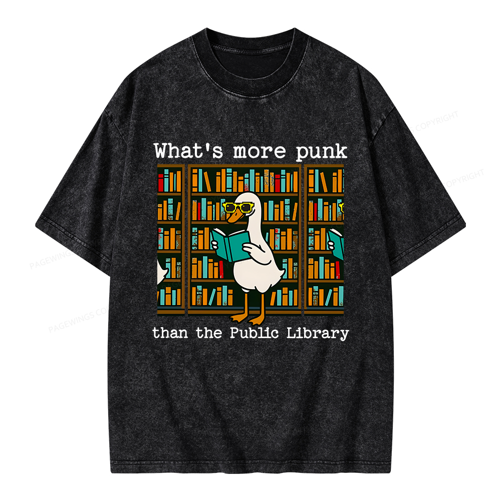 Pagewings What’s More Punk Than the Public Library Unisex Washed T-shirt