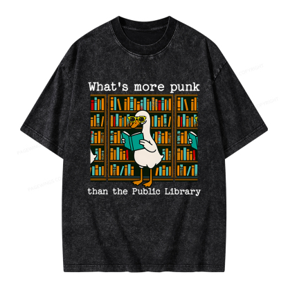 Pagewings What’s More Punk Than the Public Library Unisex Washed T-shirt