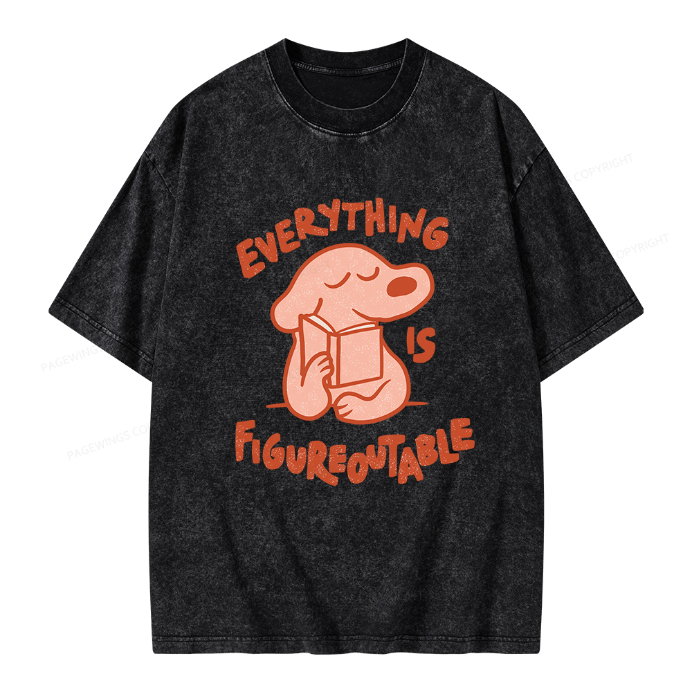 Pagewings Everything Is Figureoutable Unisex Washed T-shirt