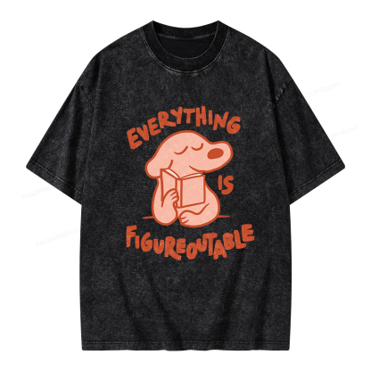 Pagewings Everything Is Figureoutable Unisex Washed T-shirt