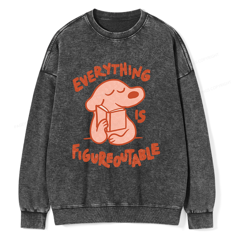 Pagewings Everything Is Figureoutable Unisex Washed Sweatshirt