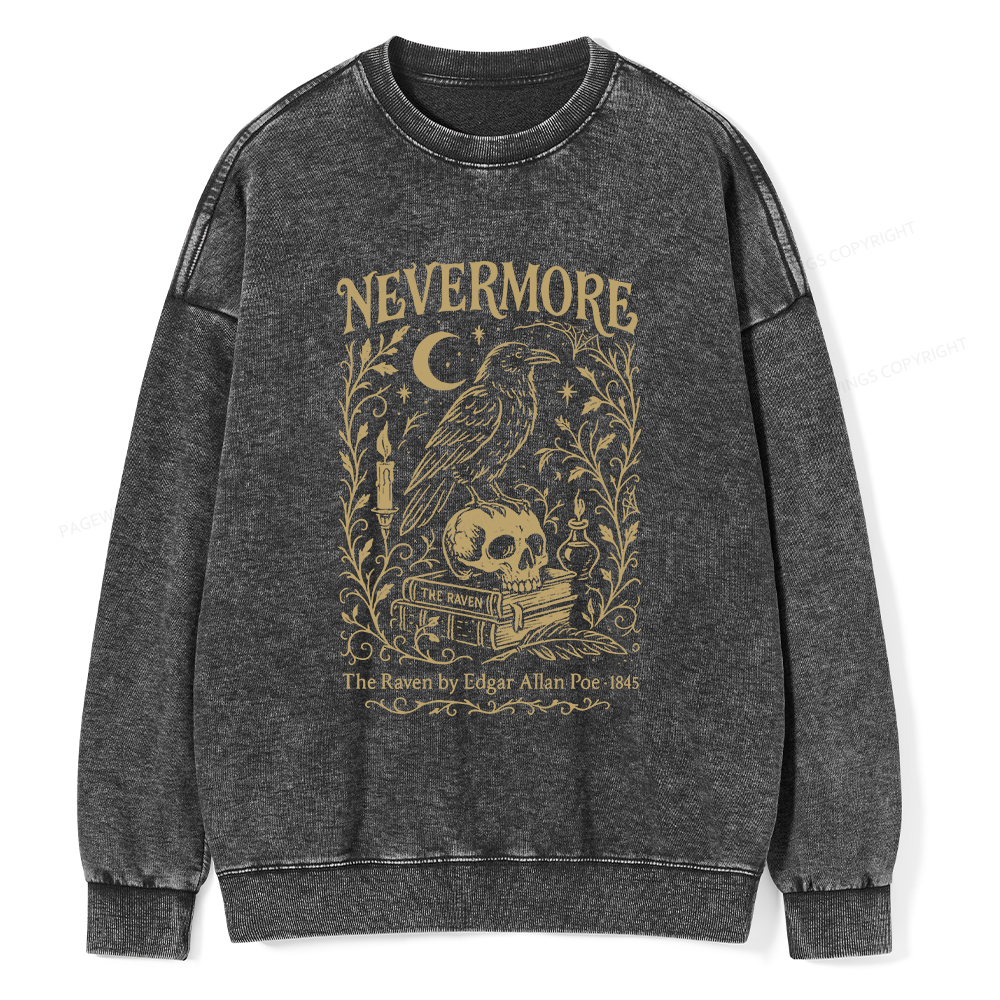 Pagewings Nevermore Unisex Washed Sweatshirt