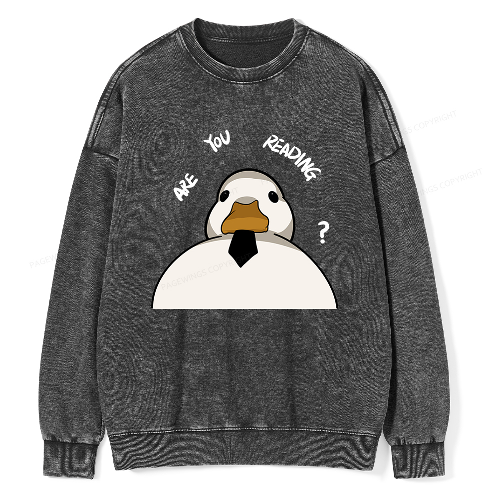 Pagewings Are You Reading Unisex Washed Sweatshirt