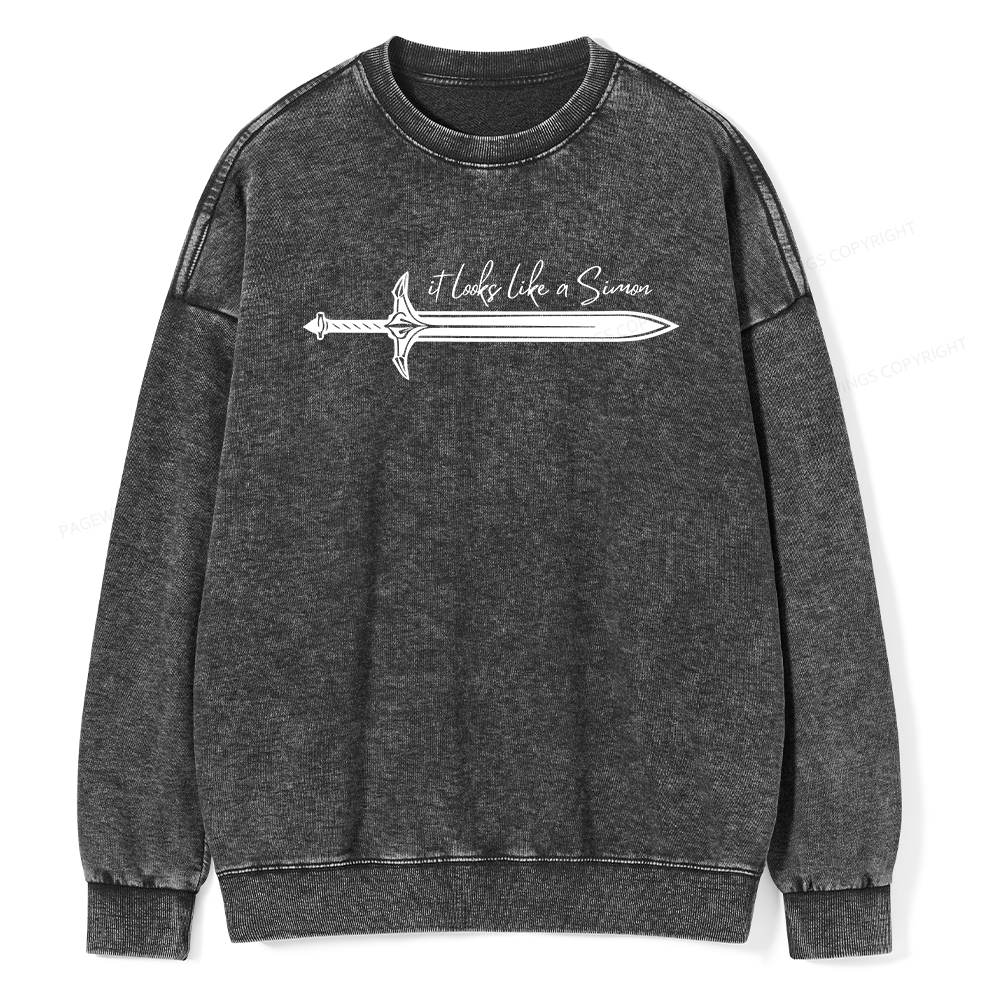 Pagewings It Looks Like A Simon Unisex Washed Sweatshirt