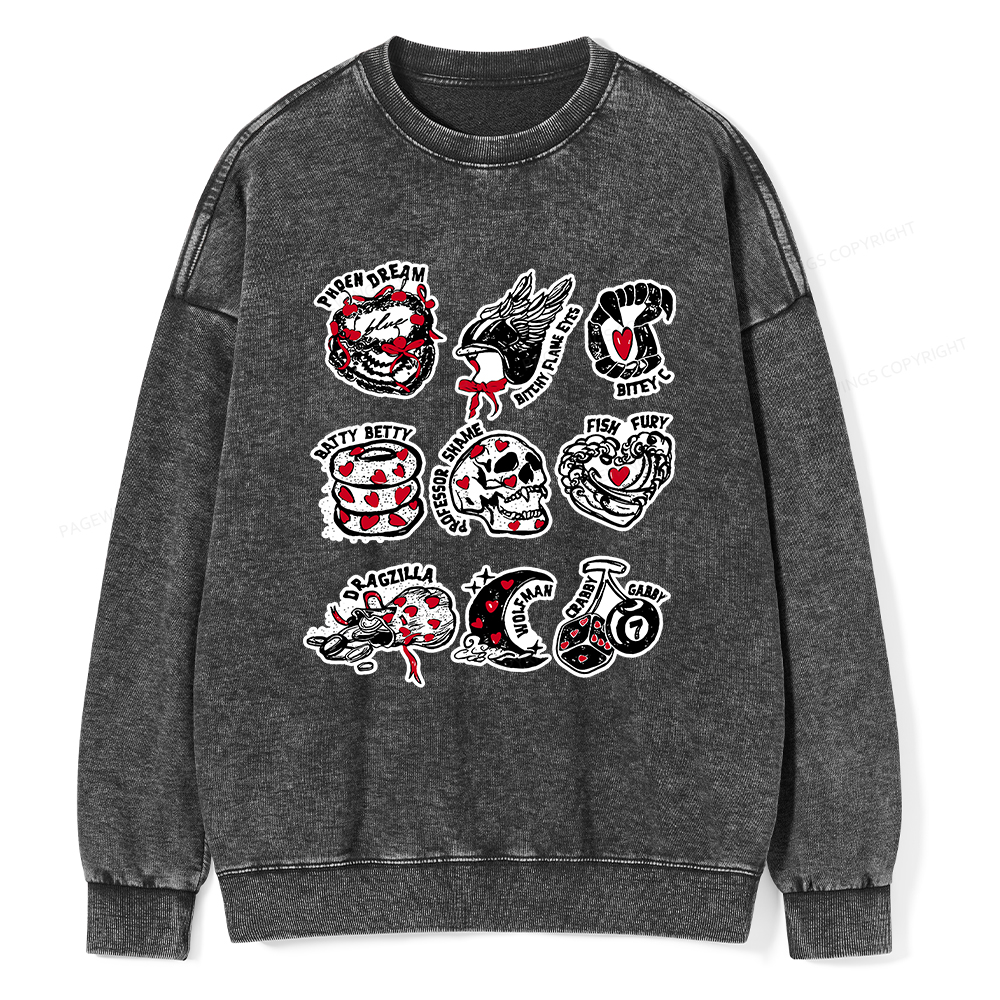 Pagewings Fantasy Bookish Unisex Washed Sweatshirt