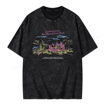 Pagewings Magnificent North Unisex Washed T-shirt