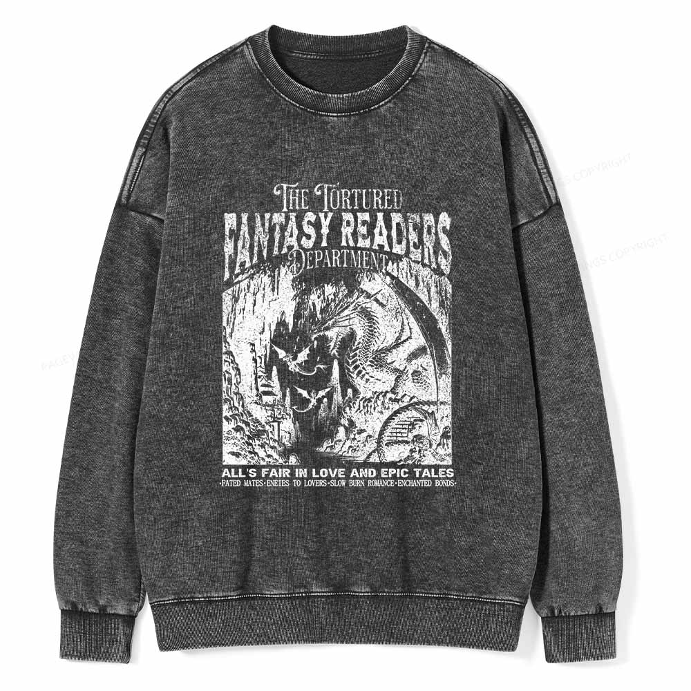Pagewings Fantasy Reader Shirt Unisex Washed Sweatshirt