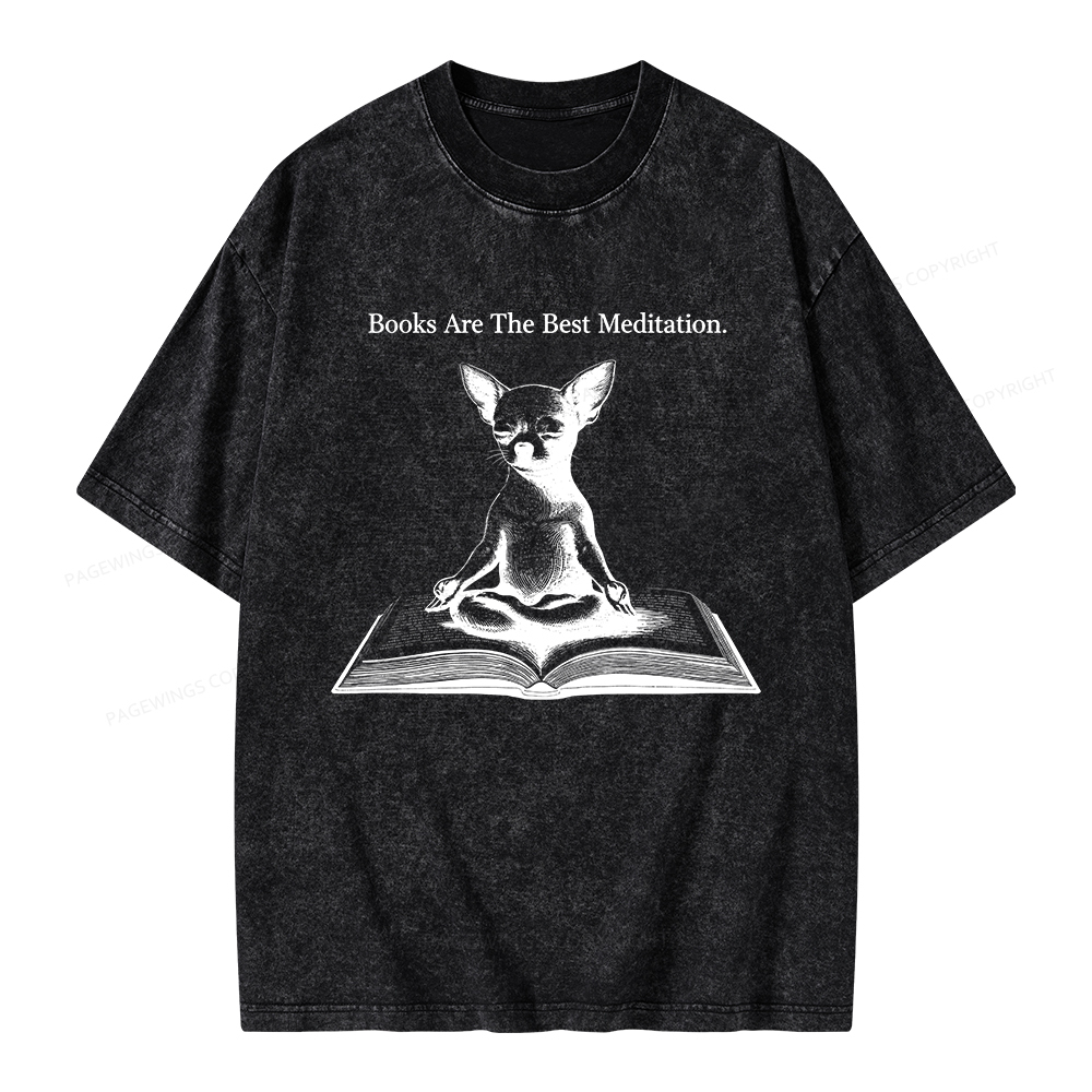 Pagewings Books Are The Best Meditation Unisex Washed T-shirt
