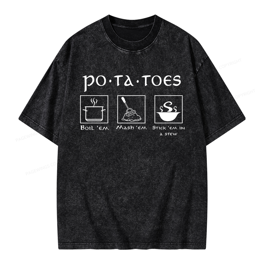 Pagewings Potatoes Unisex Washed T-shirt