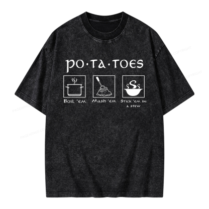 Pagewings Potatoes Unisex Washed T-shirt