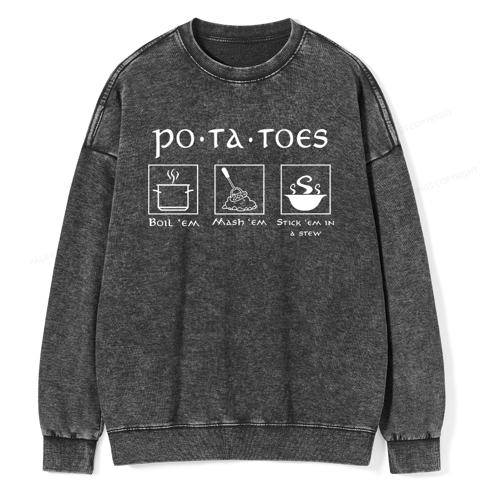 Pagewings Potatoes Unisex Washed Sweatshirt