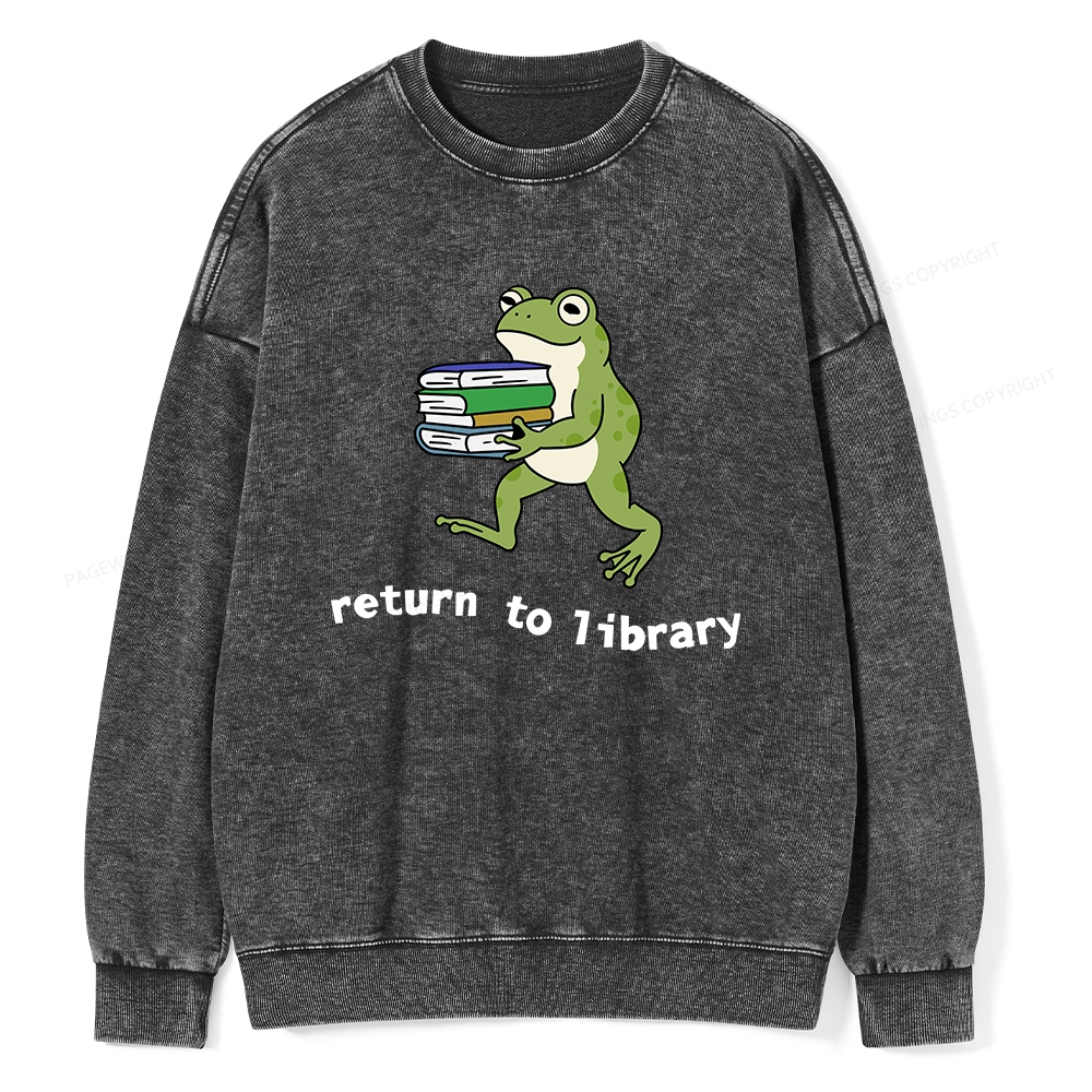 Pagewings Return to Library Unisex Washed Sweatshirt