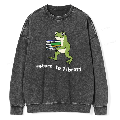 Pagewings Return to Library Unisex Washed Sweatshirt
