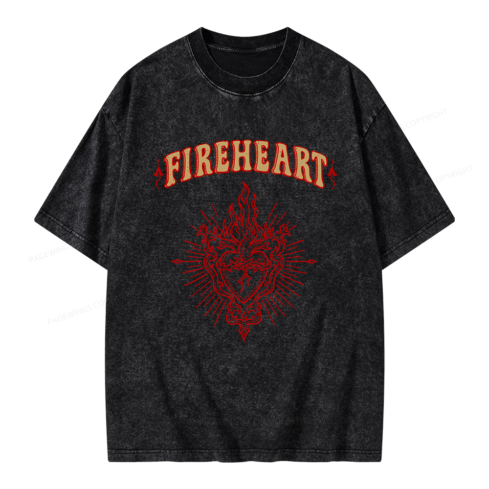 Pagewings Fireheart Unisex Washed T-shirt
