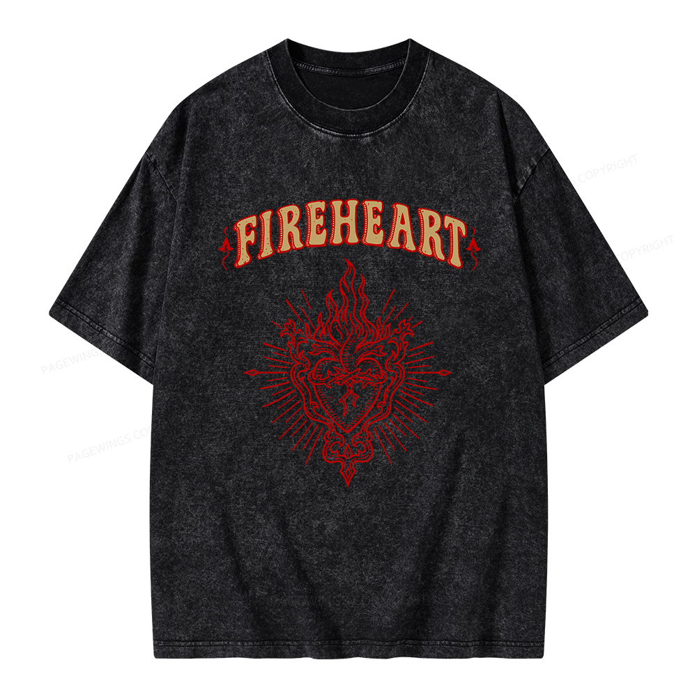 Pagewings Fireheart Unisex Washed T-shirt