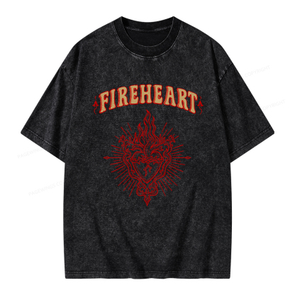 Pagewings Fireheart Unisex Washed T-shirt
