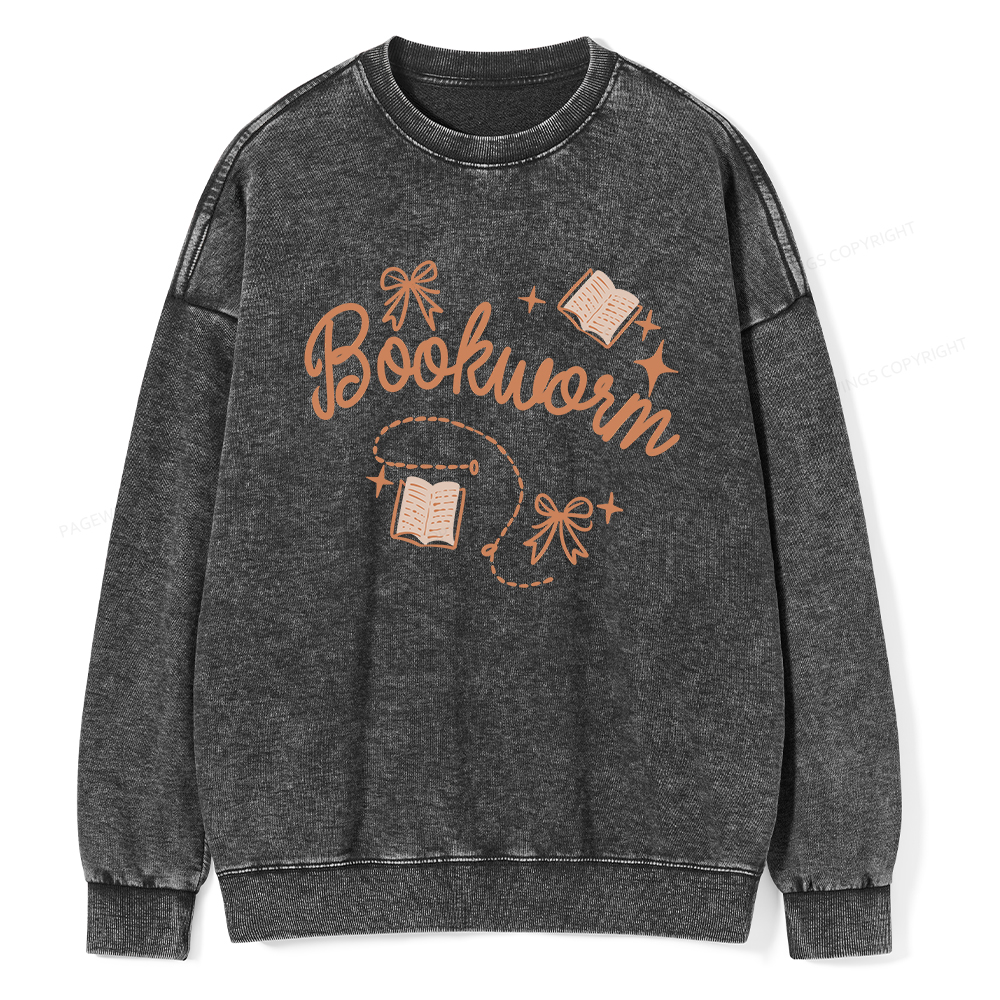 Pagewings Bookworm Unisex Washed Sweatshirt