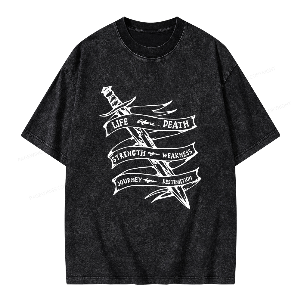 Pagewings Life Before Death Unisex Washed T-shirt