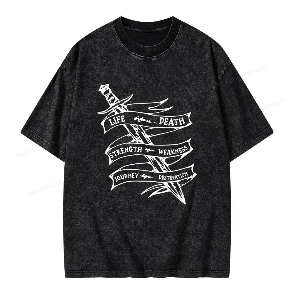 Pagewings Life Before Death Unisex Washed T-shirt