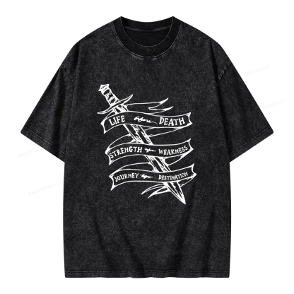 Pagewings Life Before Death Unisex Washed T-shirt