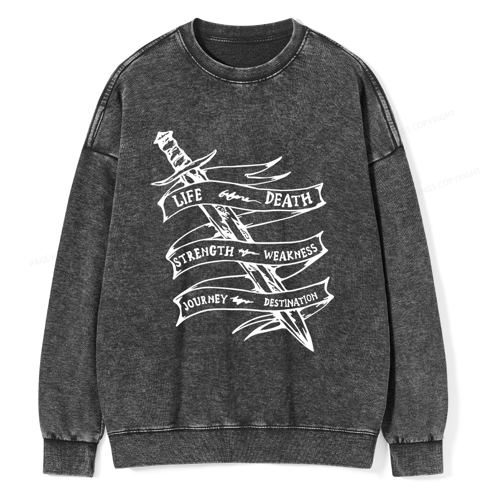 Pagewings Life Before Death Unisex Washed Sweatshirt