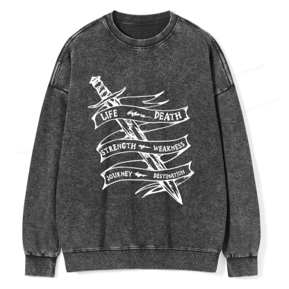 Pagewings Life Before Death Unisex Washed Sweatshirt