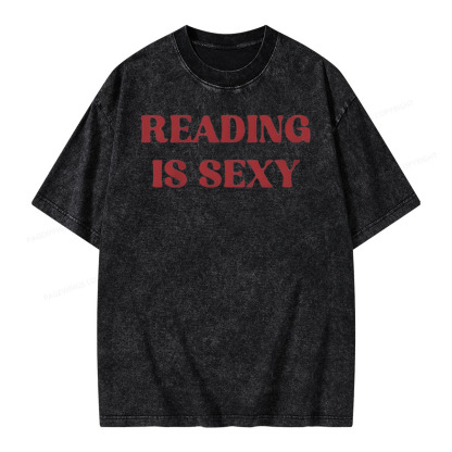 Pagewings Reading Is Sexy Shirt, Book Lover Shirt Unisex Washed T-shirt