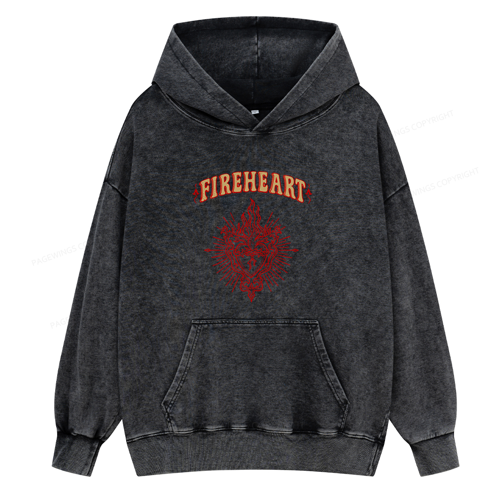 Pagewings Fireheart Unisex Washed Hoodie