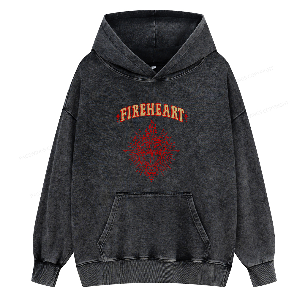 Pagewings Fireheart Unisex Washed Hoodie