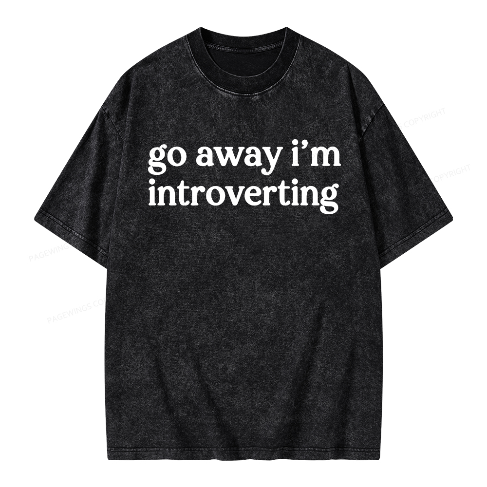 Pagewings Go Away I'm Introverted Unisex Washed T-shirt