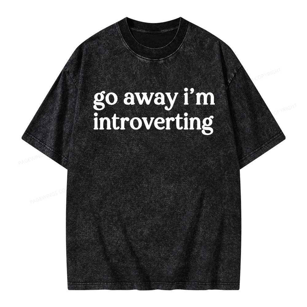 Pagewings Go Away I'm Introverted Unisex Washed T-shirt