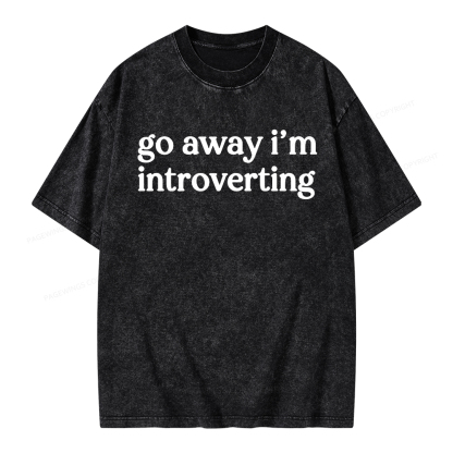 Pagewings Go Away I'm Introverted Unisex Washed T-shirt