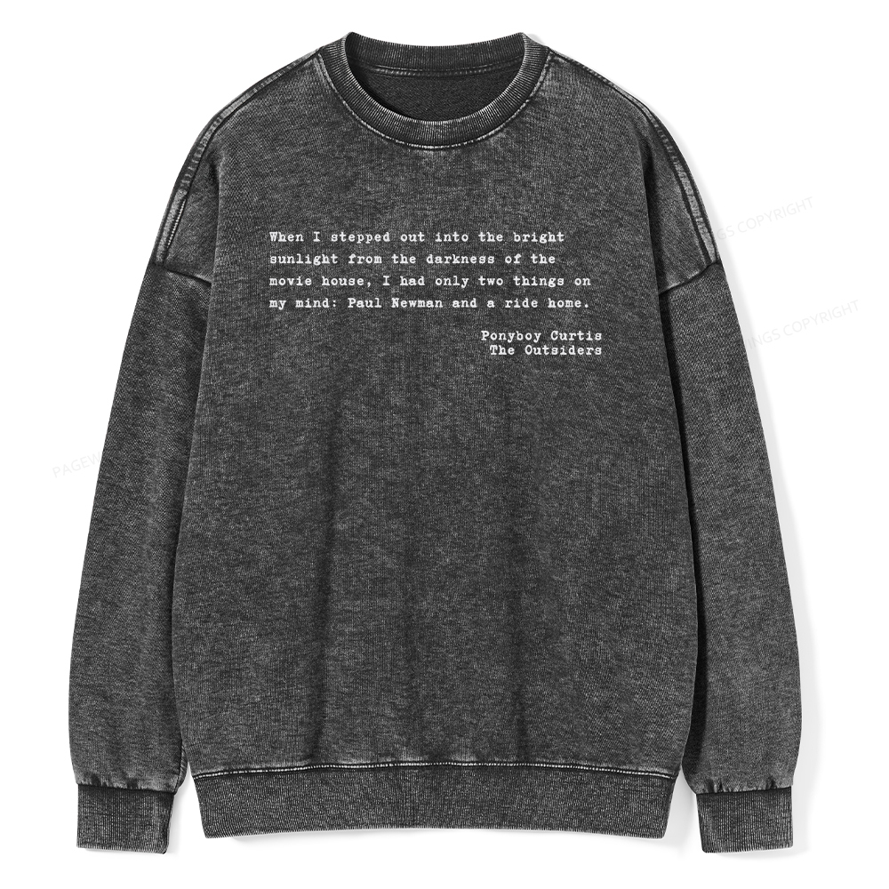 Pagewings When I Stepped Out Into The Bright Unisex Washed Sweatshirt