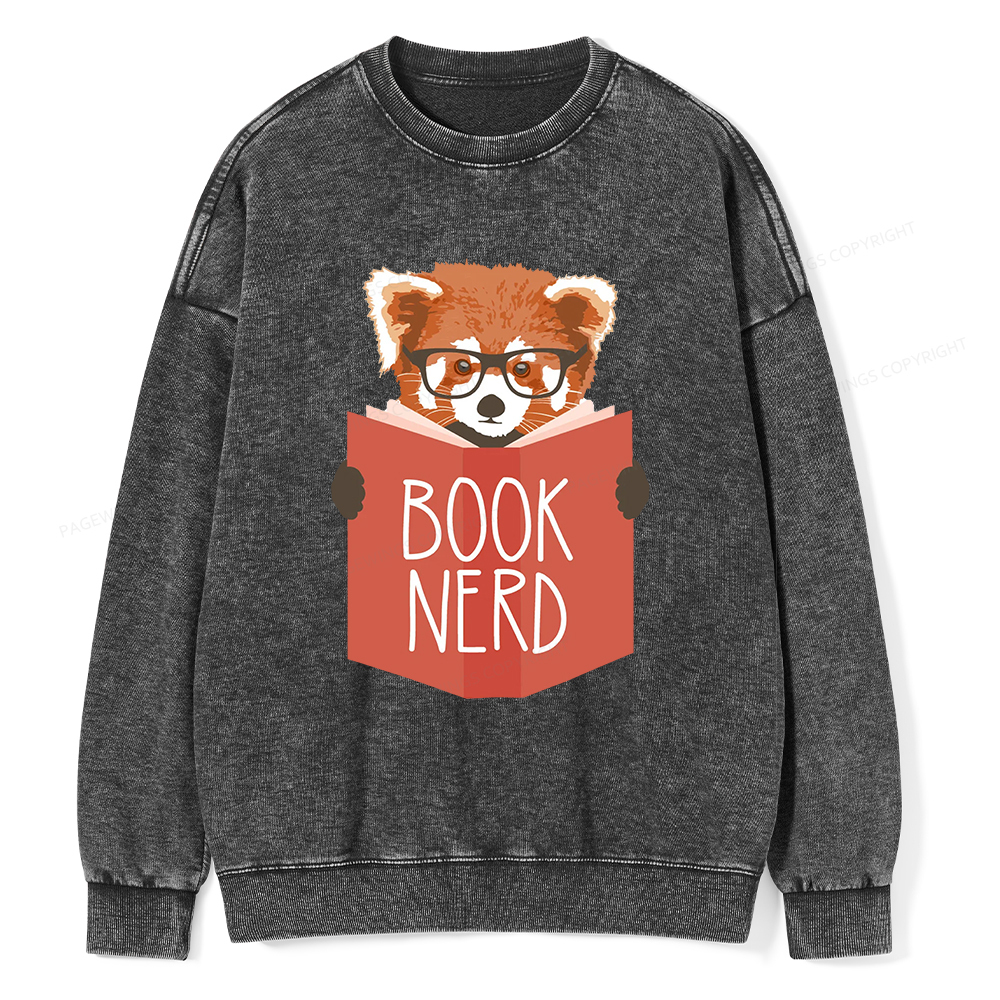 Pagewings Book Nerd Unisex Washed Sweatshirt