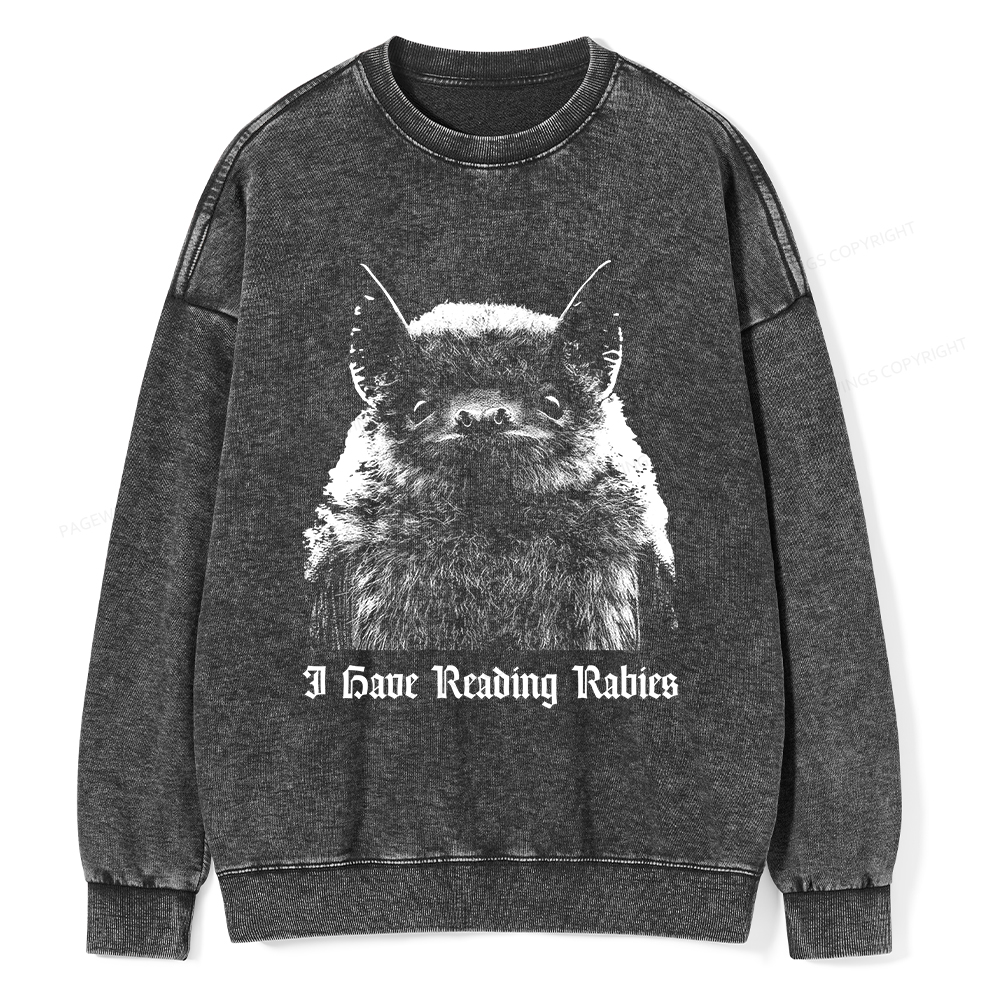 Pagewings I Have Reading Rabies Unisex Washed Sweatshirt