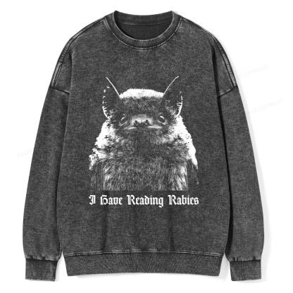 Pagewings I Have Reading Rabies Unisex Washed Sweatshirt