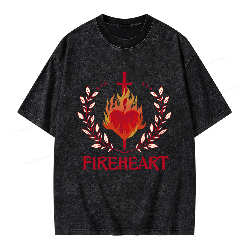 Pagewings Fireheart Unisex Washed T-shirt