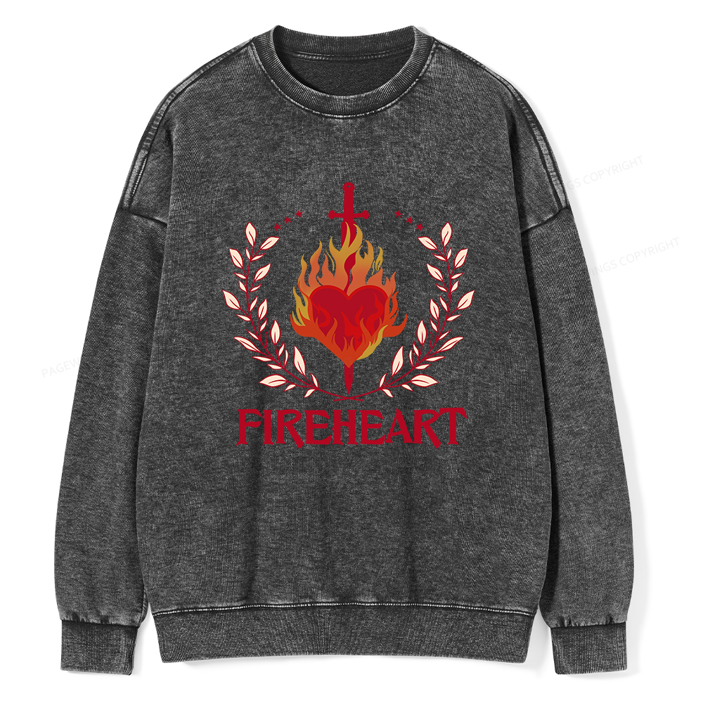 Pagewings Fireheart Unisex Washed Sweatshirt