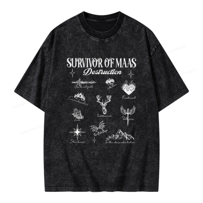 Pagewings Survivor of Maas Unisex Washed T-shirt