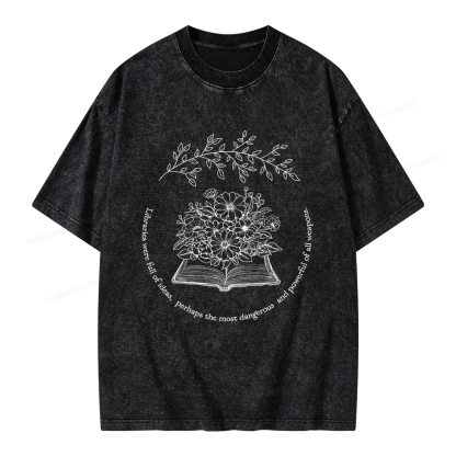 Pagewings Libraries Were Full Of Ideas Unisex Washed T-shirt