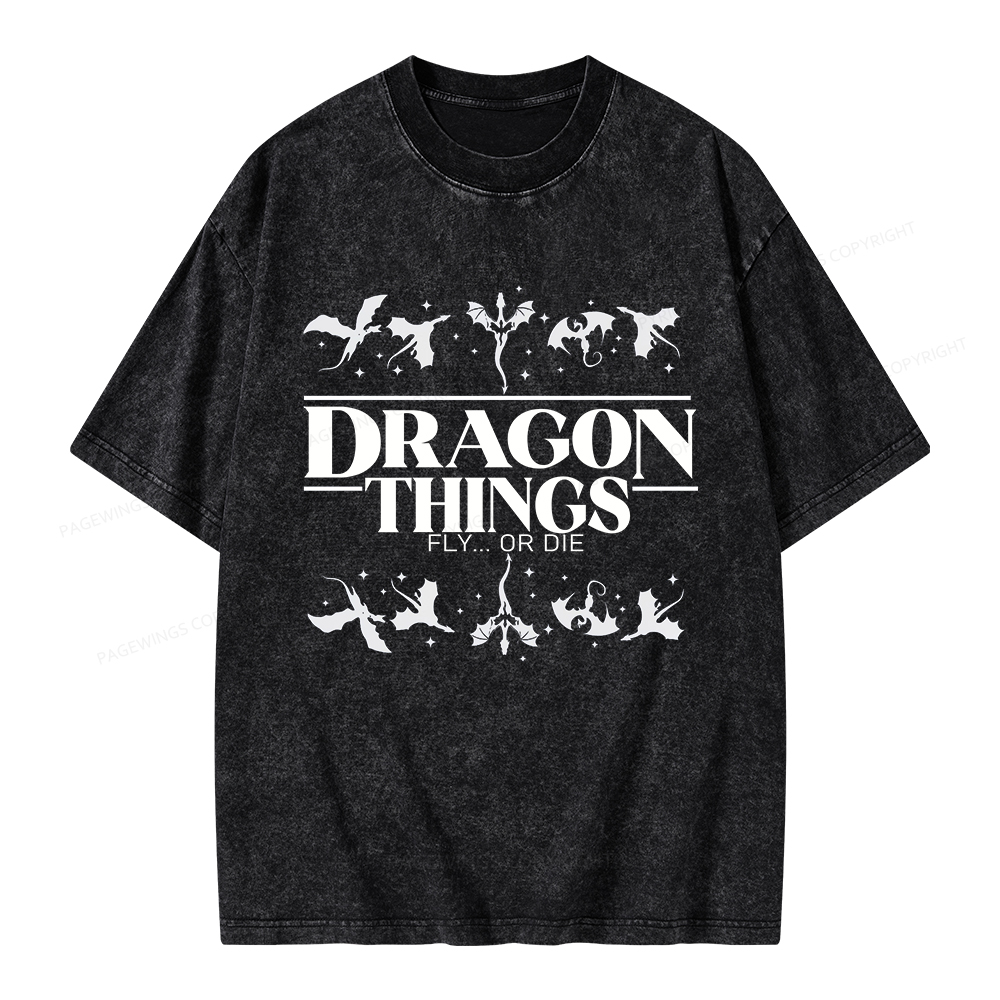 Pagewings Dragon Things Unisex Washed T-shirt